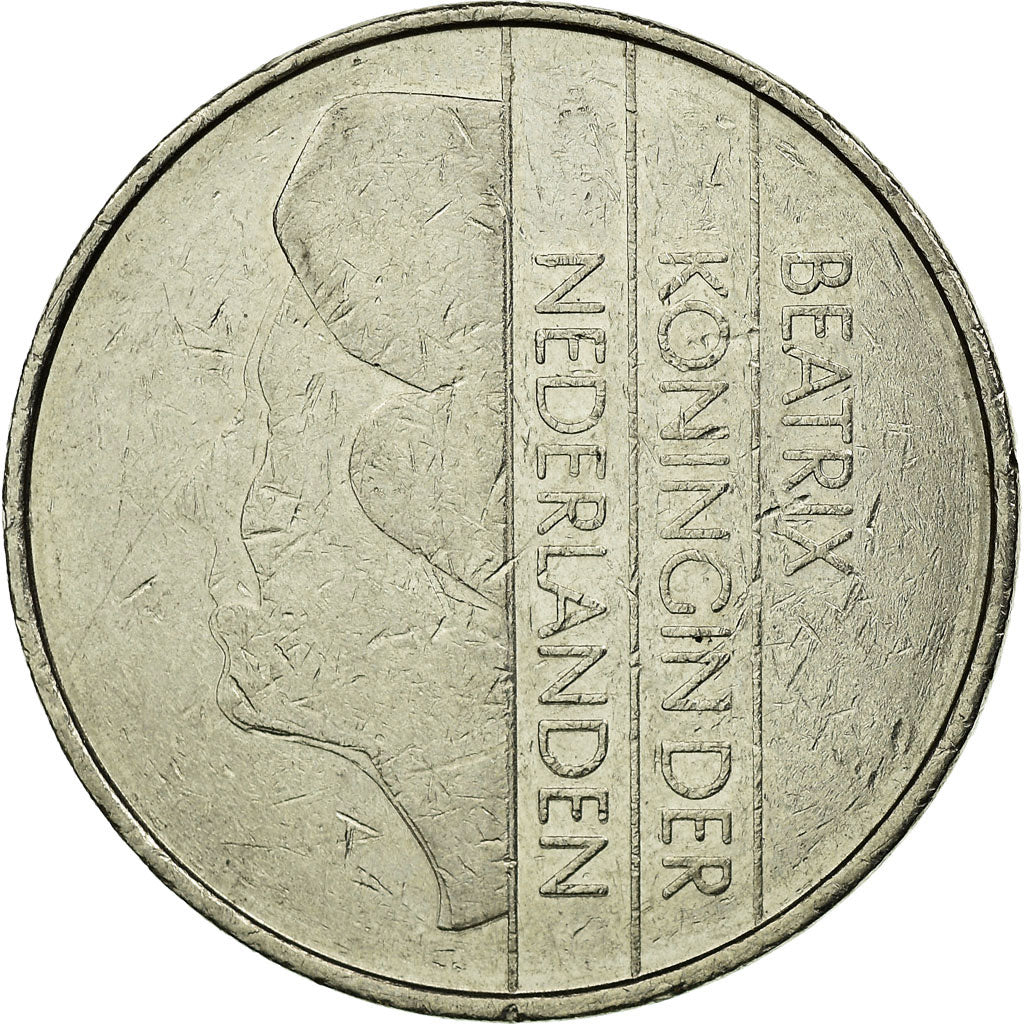 Moneda, Países Bajos, Beatrix, 2-1/2 Gulden, 1986, BC+, Níquel, KM:206