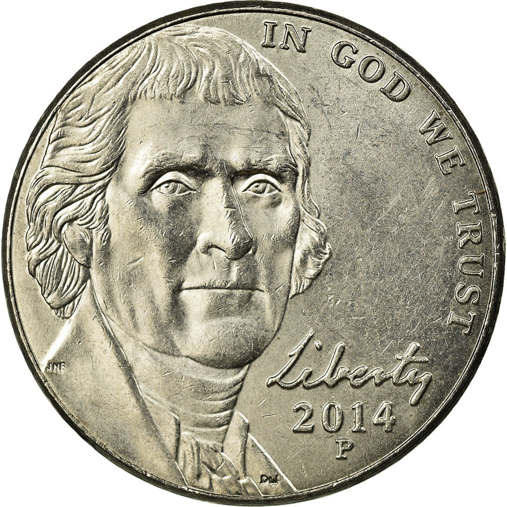 Coin, United States, 5 Cents, 2014, Philadelphia, EF(40-45), Copper-nickel
