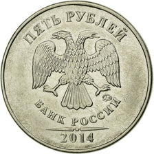 Moeda, Rússia, 5 Roubles, 2014, Saint-Petersburg, EF(40-45), Aço Niquelado