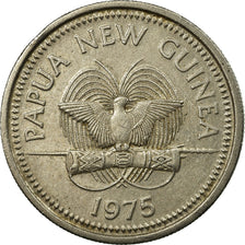 Moneta, Papua Nowa Gwinea, 10 Toea, 1975, EF(40-45), Miedź-Nikiel, KM:4
