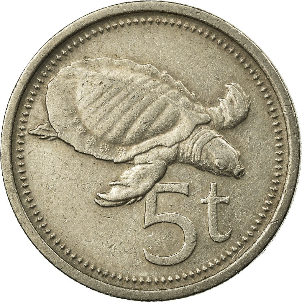 Coin, Papua New Guinea, 5 Toea, 1975, EF(40-45), Copper-nickel, KM:3