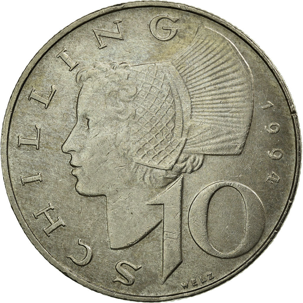 Munten, Oostenrijk, 10 Schilling, 1994, ZF, Copper-Nickel Plated Nickel, KM:2918
