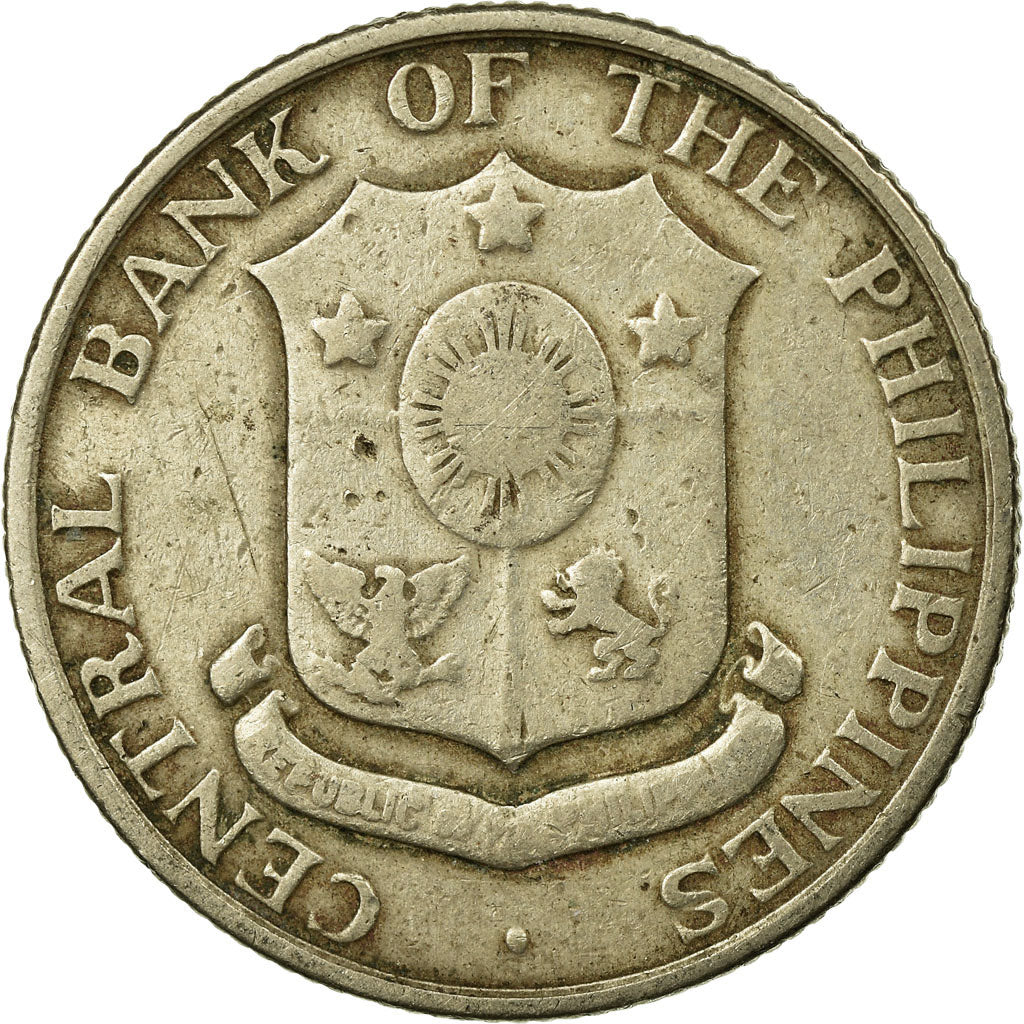 Moneta, Filippine, 25 Centavos, 1958, MB+, Rame-nichel-zinco, KM:189.1