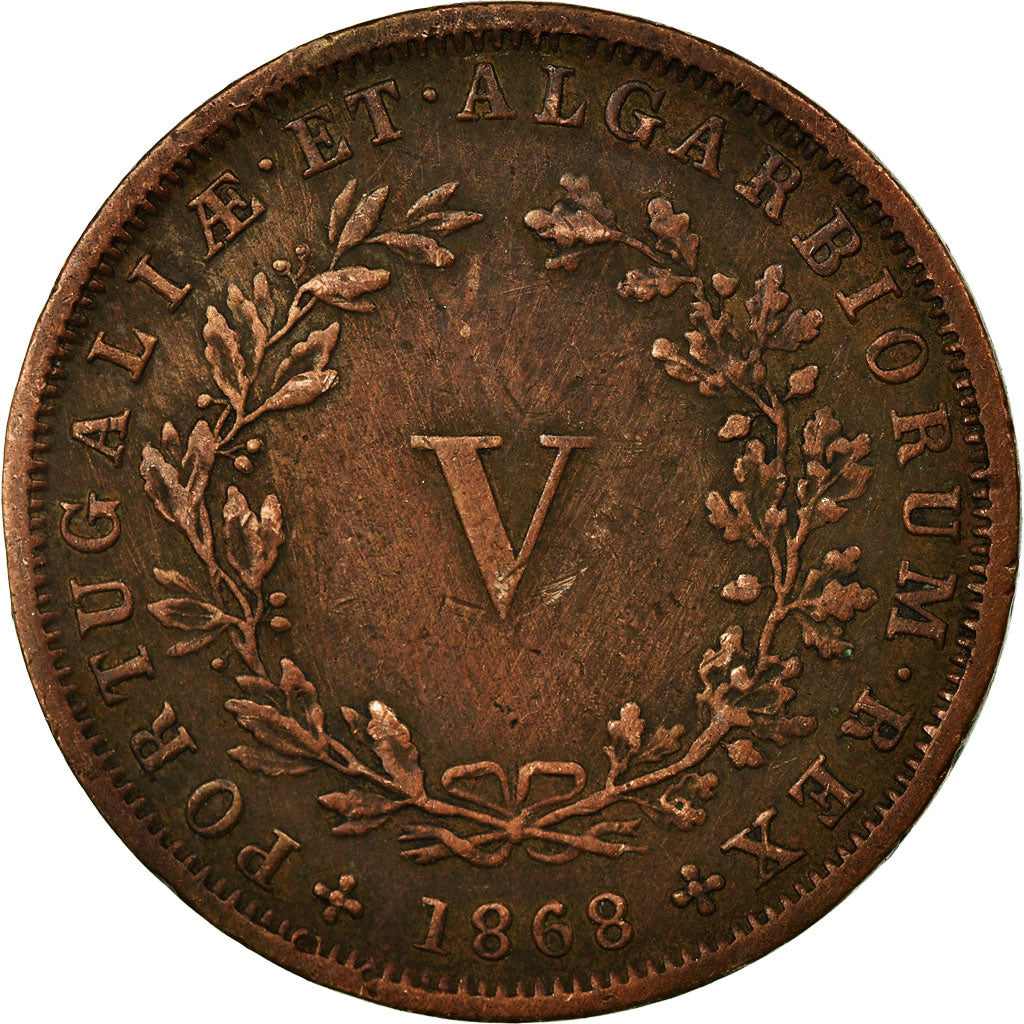 Monnaie, Portugal, Luiz I, 5 Reis, 1868, TB+, Cuivre, KM:513