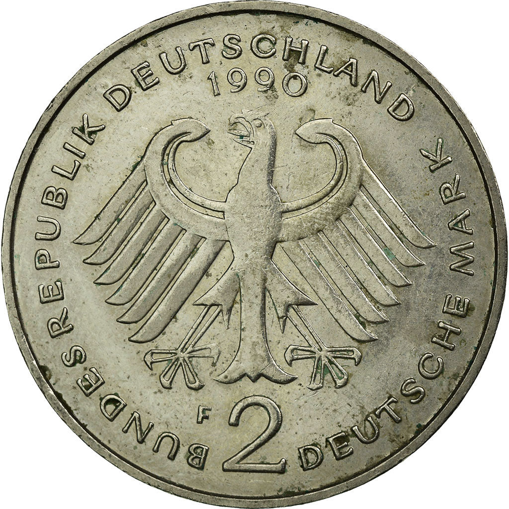 Coin, GERMANY - FEDERAL REPUBLIC, 2 Mark, 1990, Stuttgart, EF(40-45)