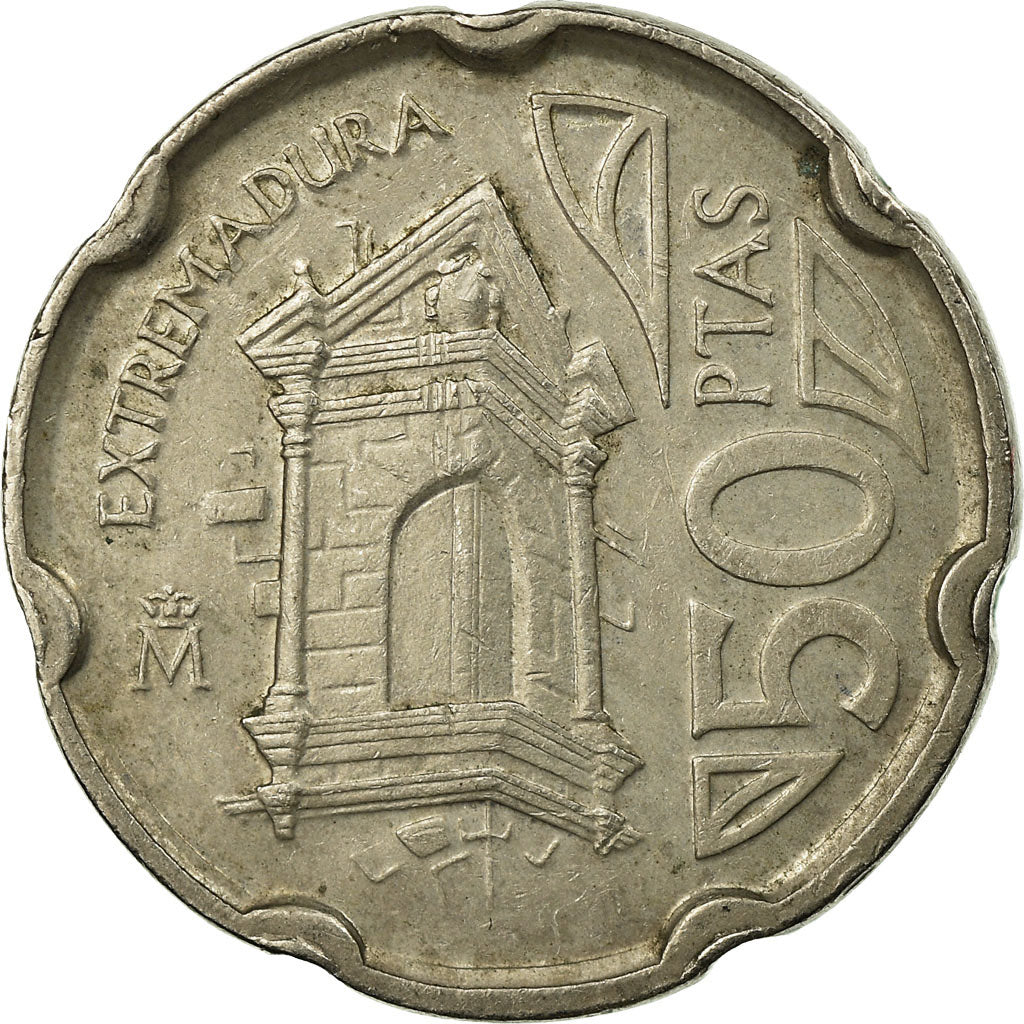 Coin, Spain, Juan Carlos I, 50 Pesetas, 1993, Madrid, VF(30-35), Copper-nickel
