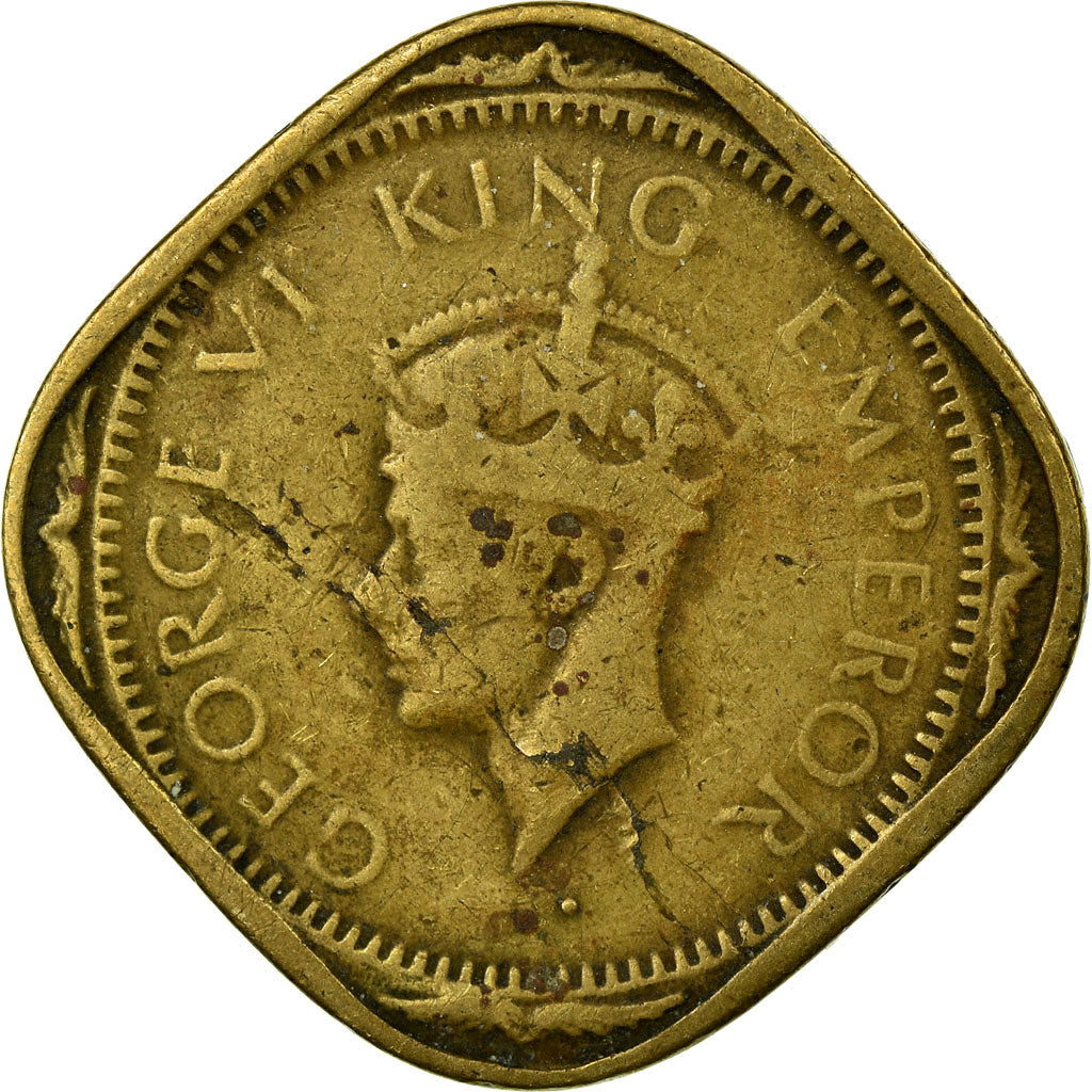 Monnaie, INDIA-BRITISH, George VI, 2 Annas, 1943, TB+, Nickel-brass, KM:541a