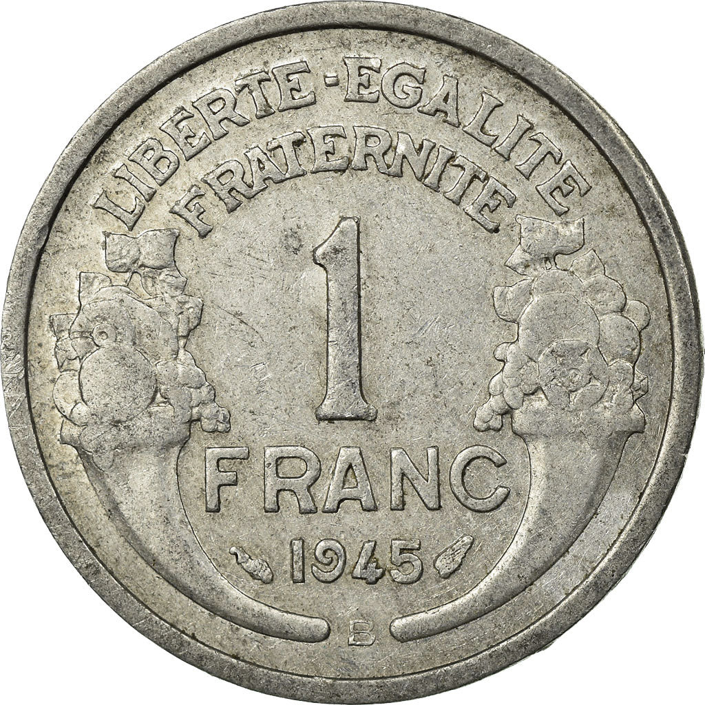Moneta, Francia, Morlon, Franc, 1945, Beaumont - Le Roger, BB, Alluminio