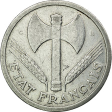 Moeda, França, Bazor, 2 Francs, 1944, Castelsarrasin, EF(40-45), Alumínio