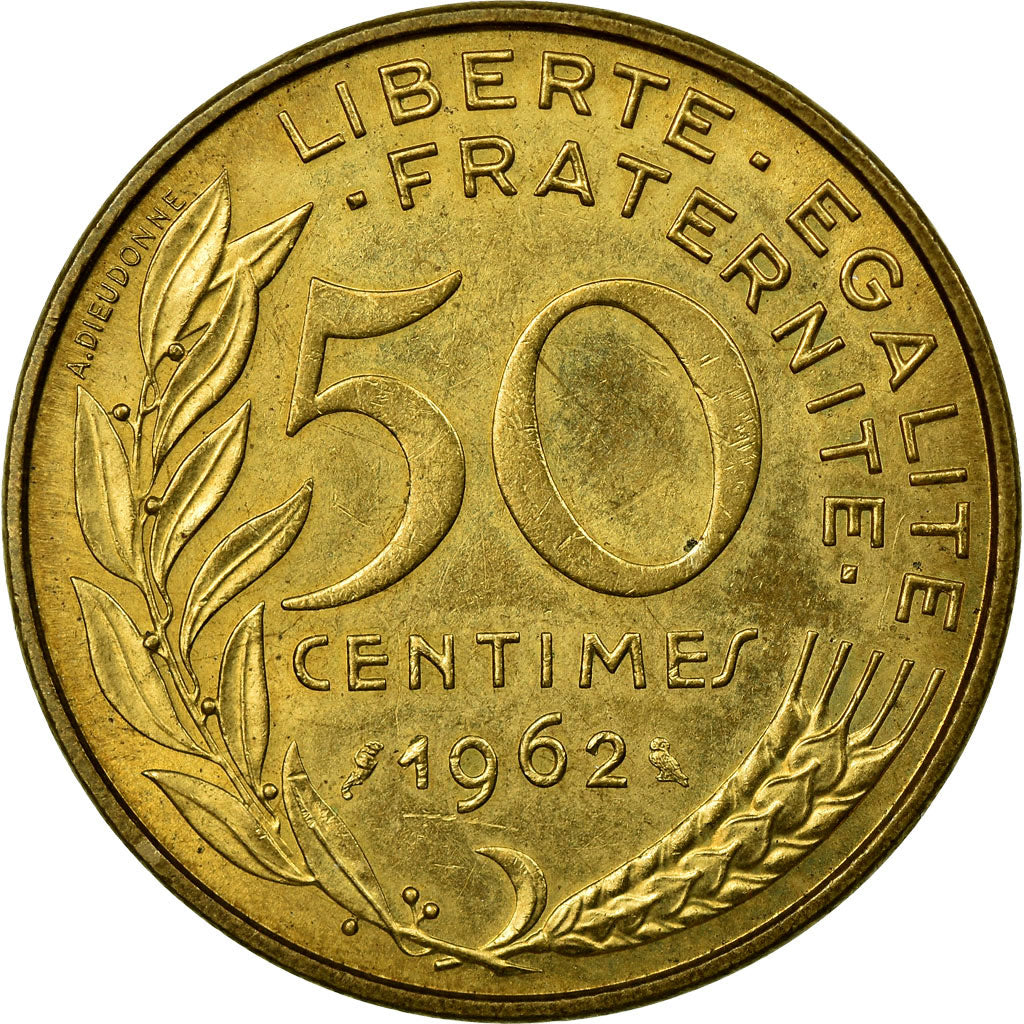 Coin, France, Marianne, 50 Centimes, 1962, Paris, EF(40-45), Aluminum-Bronze