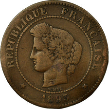 Coin, France, Cérès, 5 Centimes, 1893, Paris, VF(30-35), Bronze, KM:821.1