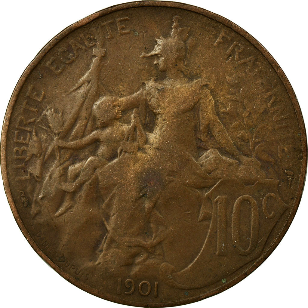 Monnaie, France, Dupuis, 10 Centimes, 1901, Paris, TB, Bronze, Gadoury:277