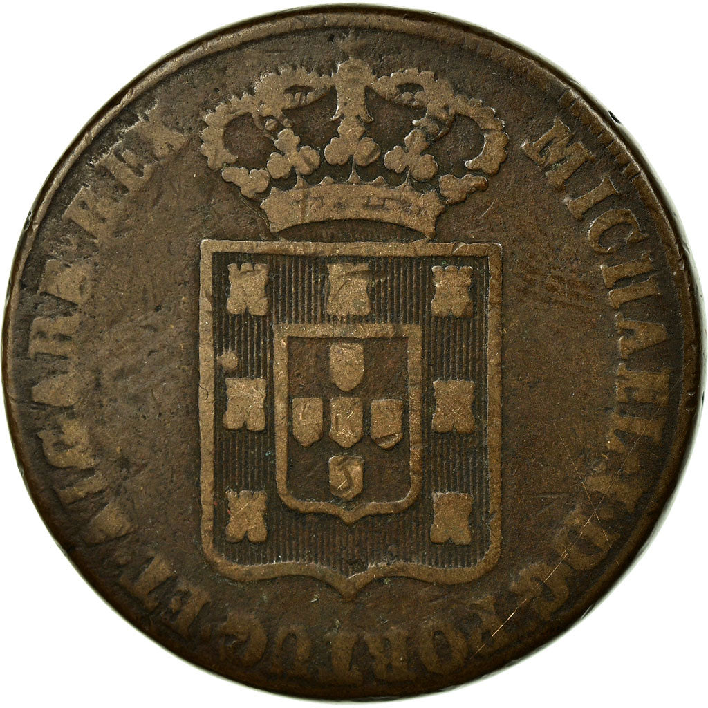 Munten, Portugal, Miguel, 40 Reis, Pataco, 1831, FR, Bronze, KM:391