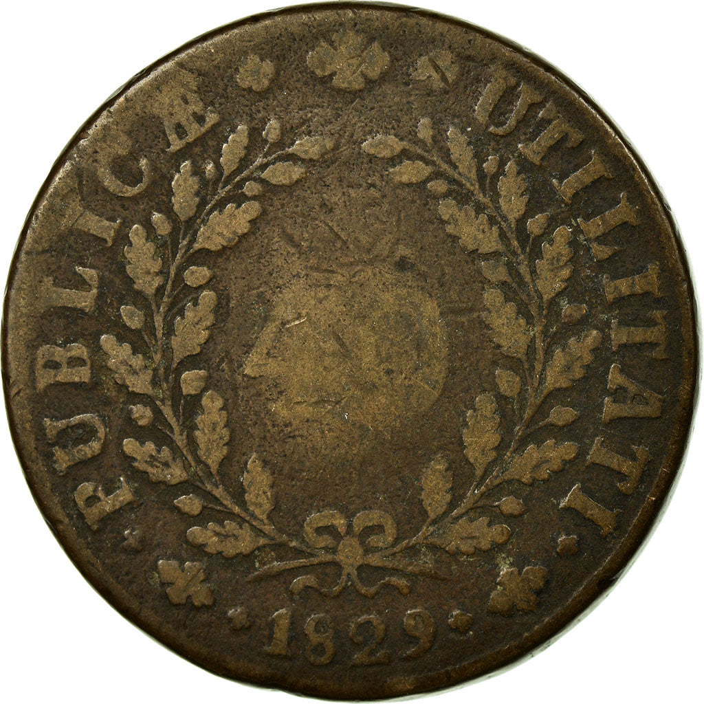 Moneta, Portogallo, Miguel, 40 Reis, Pataco, 1829, MB, Bronzo, KM:380