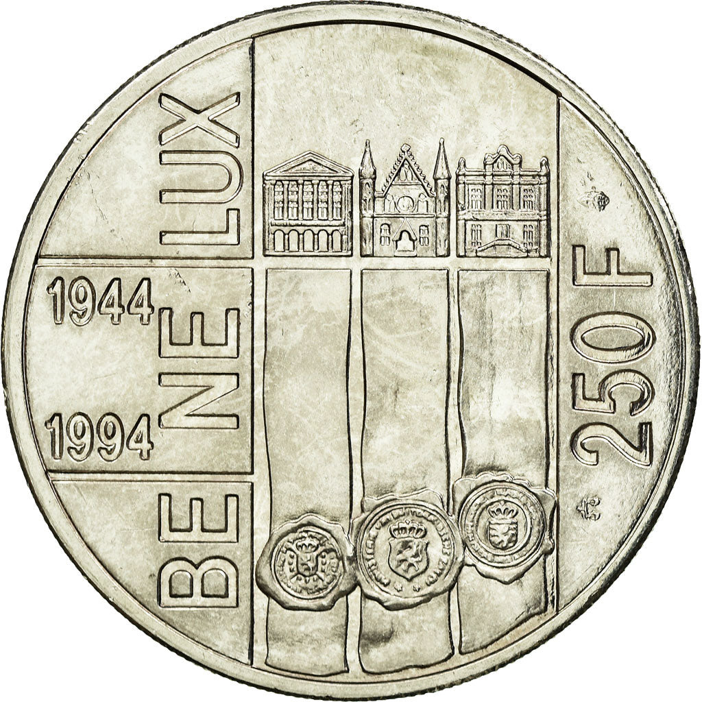 Coin, Belgium, 250 Francs, 250 Frank, 1994, Brussels, AU(50-53), Silver, KM:195