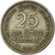 Moneta, Ceylon, Elizabeth II, 25 Cents, 1963, MB+, Rame-nichel, KM:131