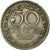 Moneta, Ceylon, Elizabeth II, 50 Cents, 1963, MB+, Rame-nichel, KM:132