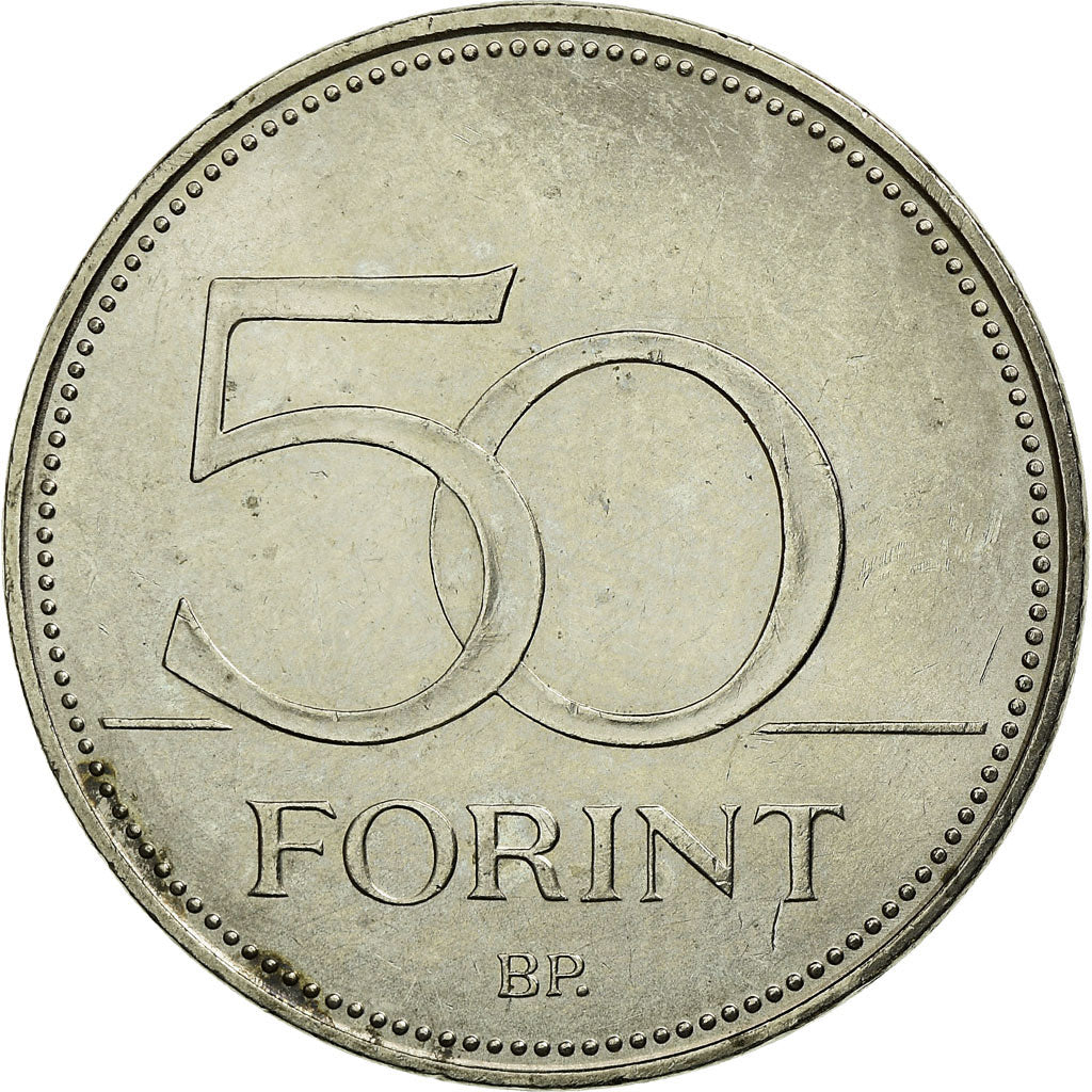 Coin, Hungary, 50 Forint, 2008, Budapest, EF(40-45), Copper-nickel, KM:697