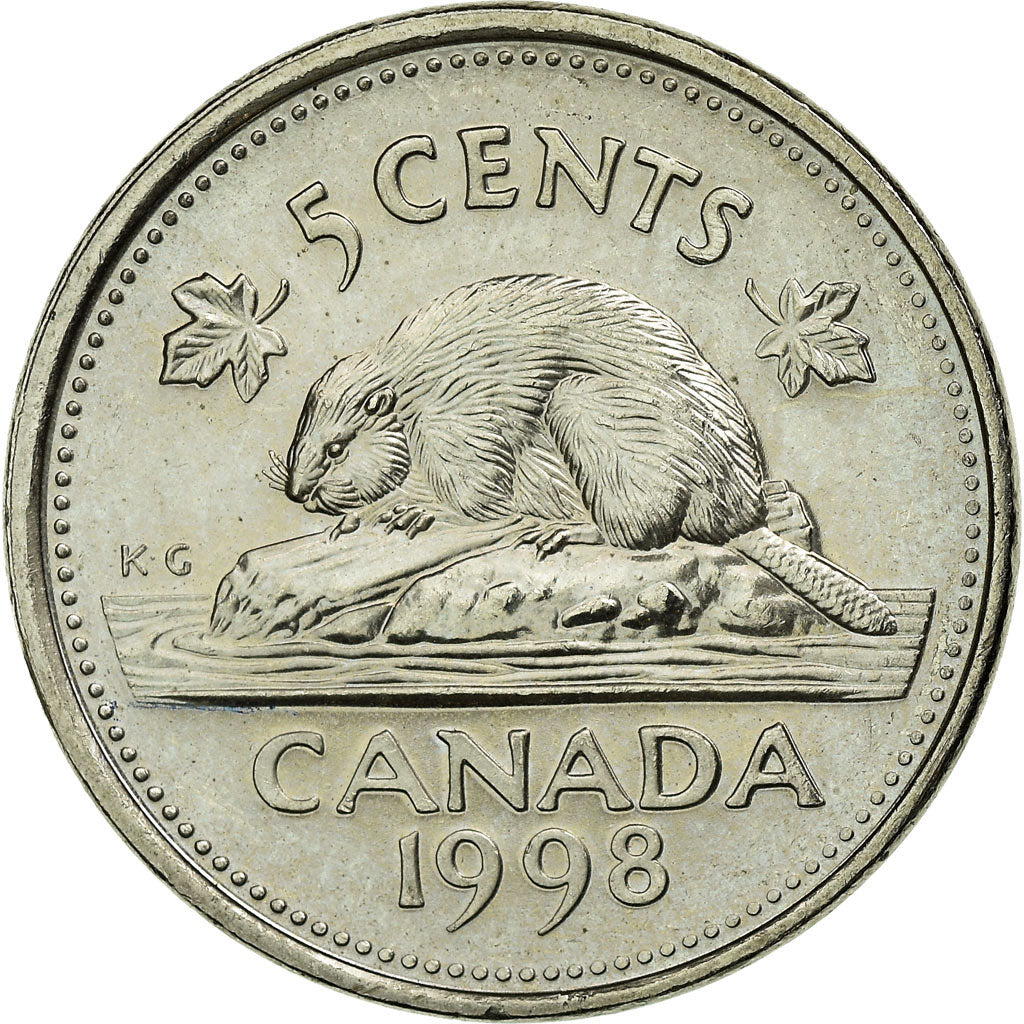 Coin, Canada, Elizabeth II, 5 Cents, 1998, Royal Canadian Mint, Ottawa