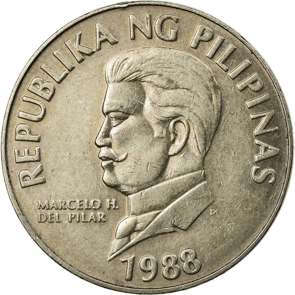 Coin, Philippines, 50 Sentimos, 1988, EF(40-45), Copper-nickel, KM:242.1