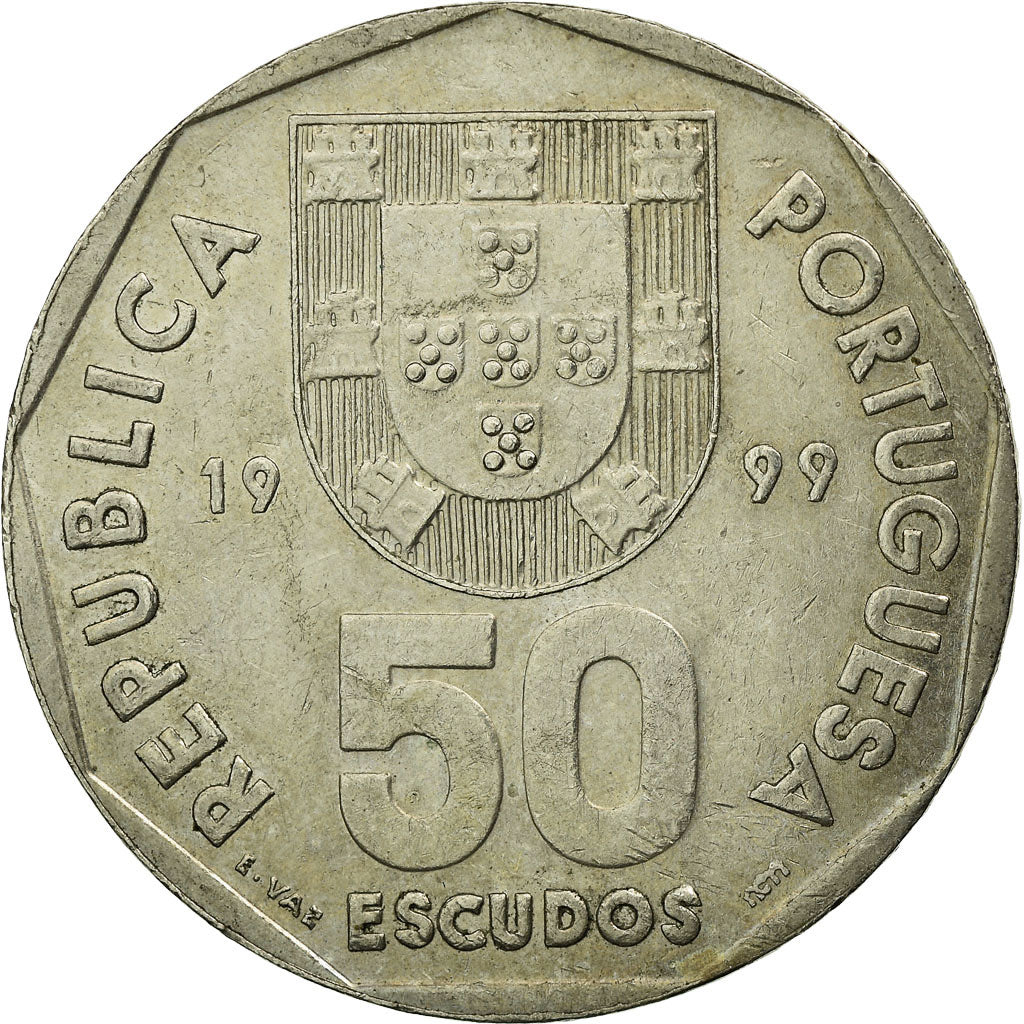 Moeda, Portugal, 50 Escudos, 1999, EF(40-45), Cobre-níquel, KM:636