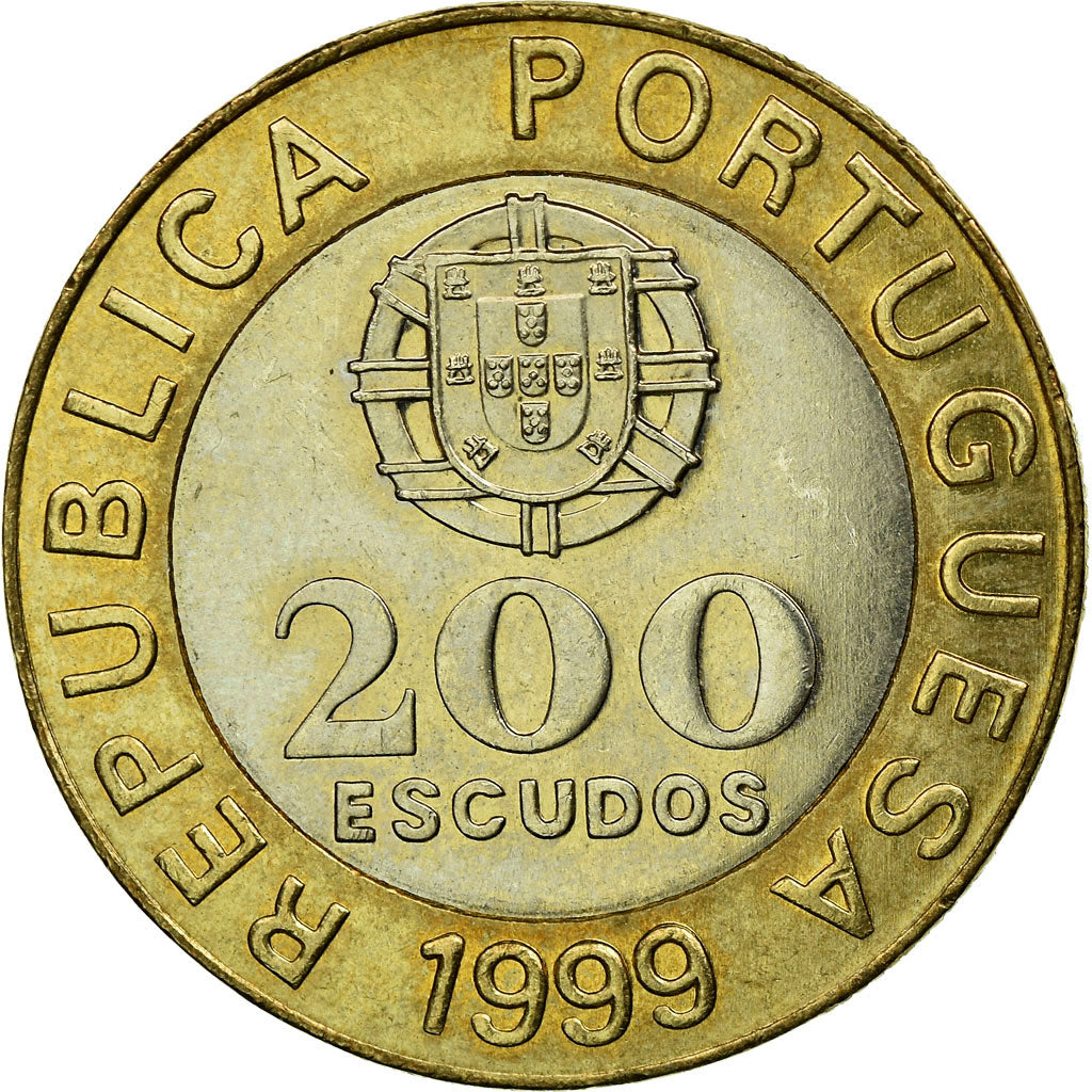 Moneda, Portugal, 200 Escudos, 1999, MBC, Bimetálico, KM:655
