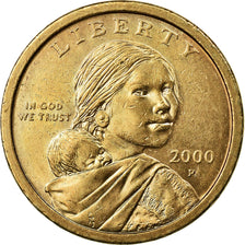 Moneta, USA, Sacagawea Dollar, Dollar, 2000, U.S. Mint, Philadelphia, EF(40-45)
