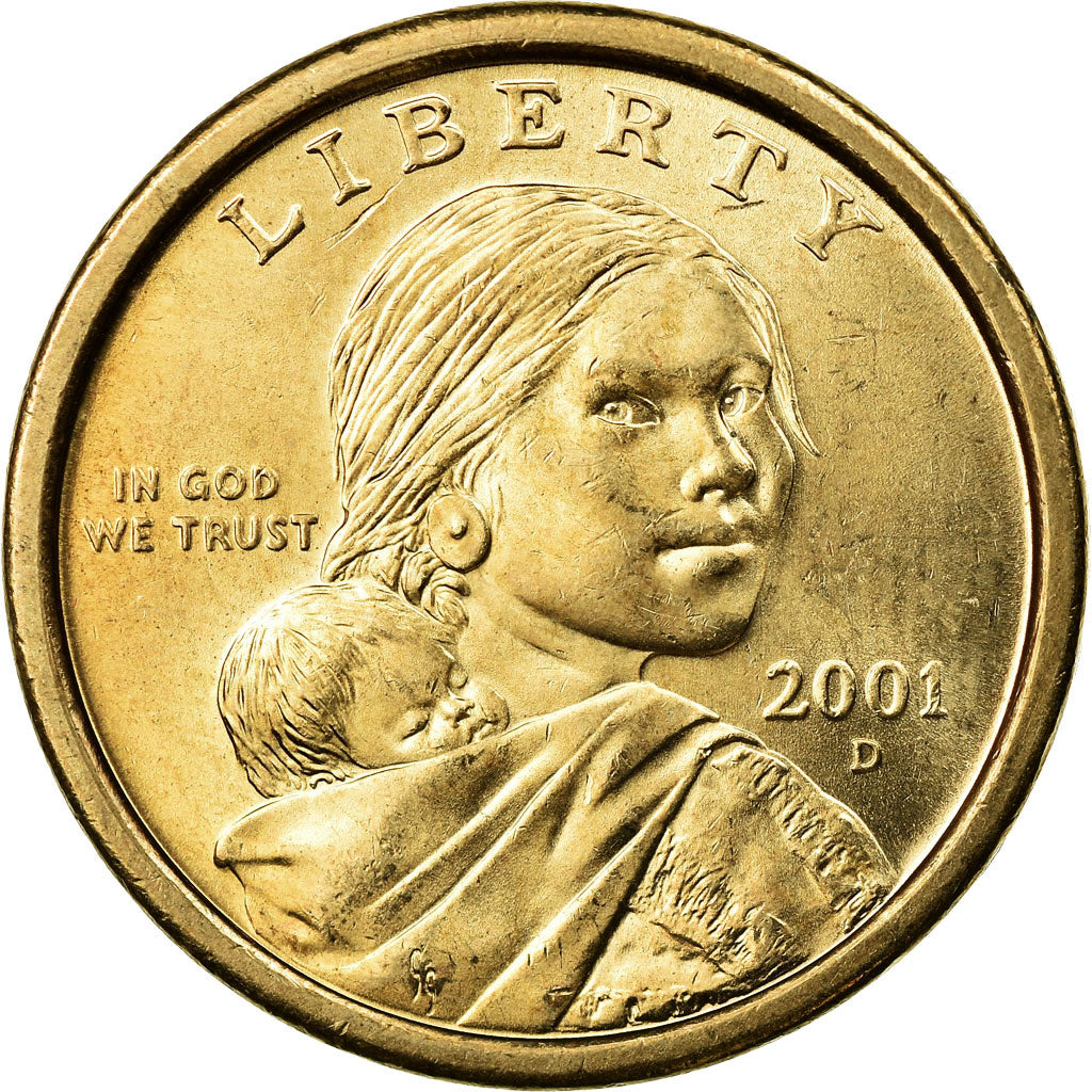 Coin, United States, Sacagawea Dollar, Dollar, 2001, U.S. Mint, Denver
