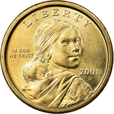 Coin, United States, Sacagawea Dollar, Dollar, 2001, U.S. Mint, Denver