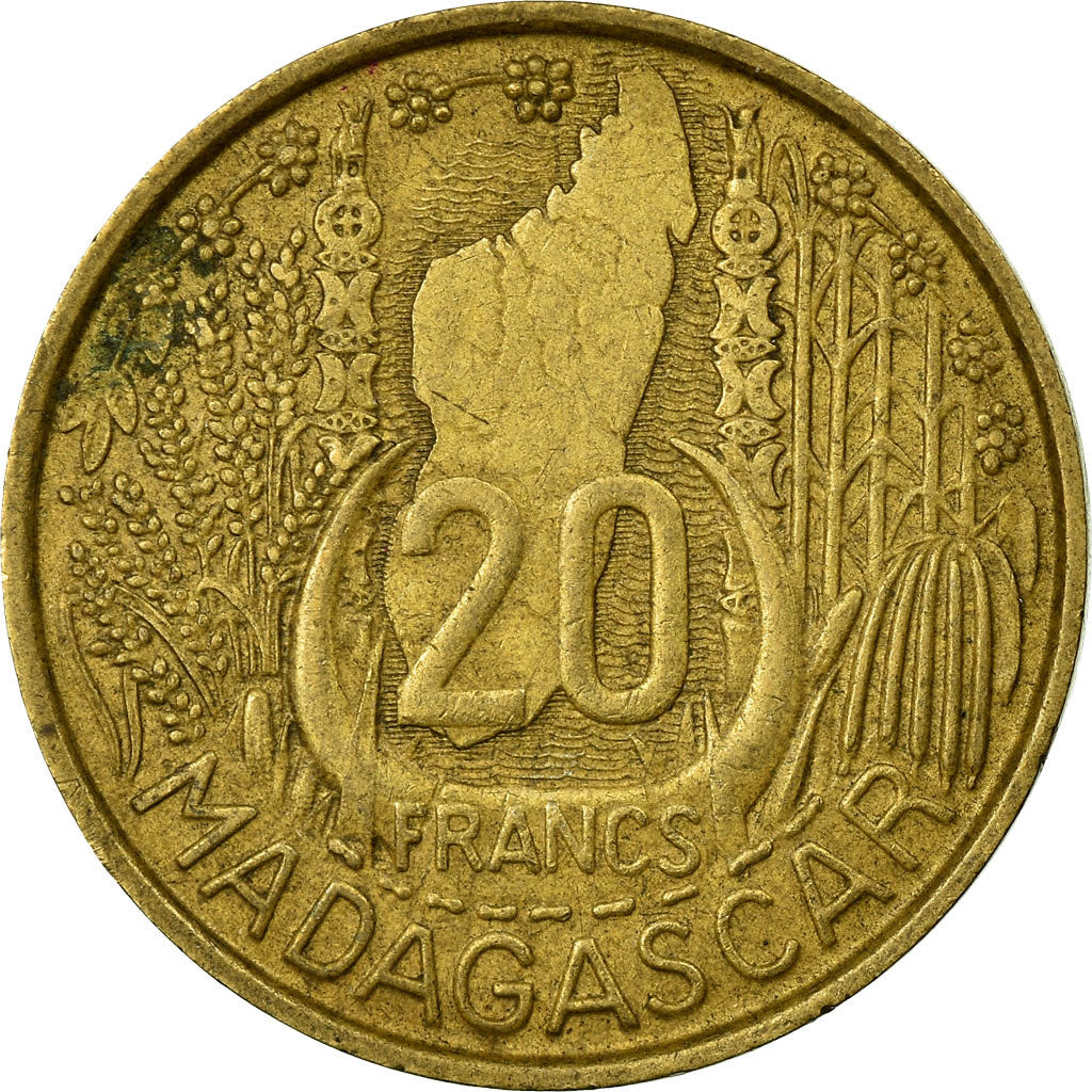 Monnaie, Madagascar, 20 Francs, 1953, Paris, TB+, Aluminum-Bronze, KM:7