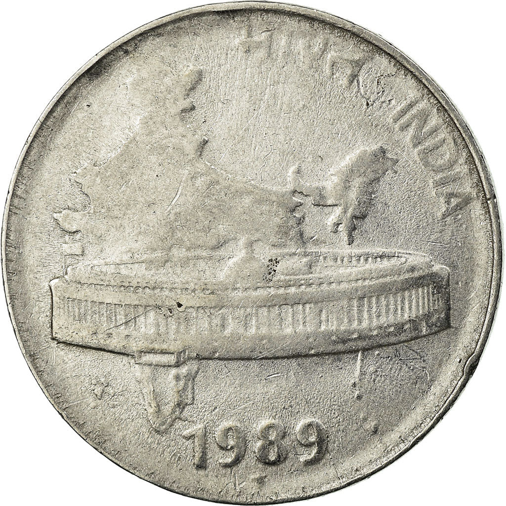 Moneda, INDIA-REPÚBLICA, 50 Paise, 1989, MBC, Acero inoxidable, KM:69