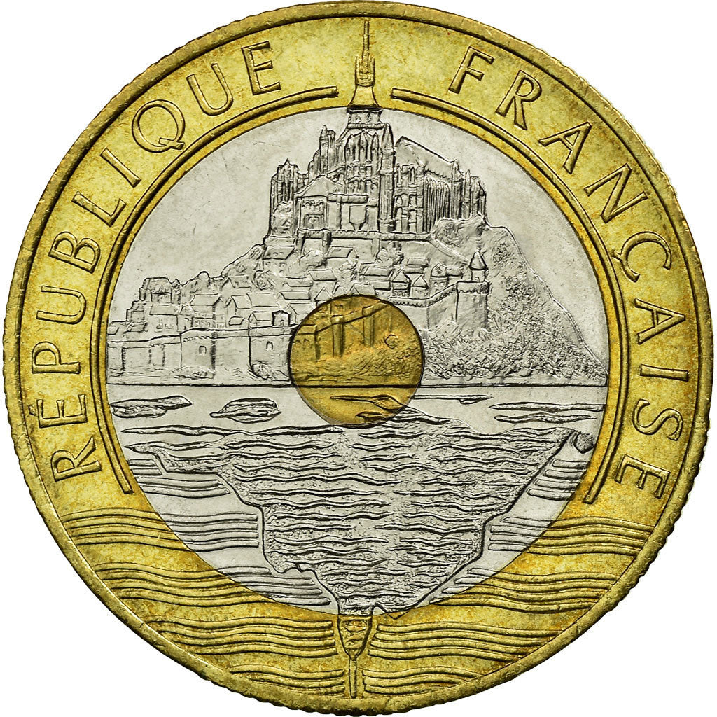 Coin, France, Mont Saint Michel, 20 Francs, 1992, Paris, EF(40-45)