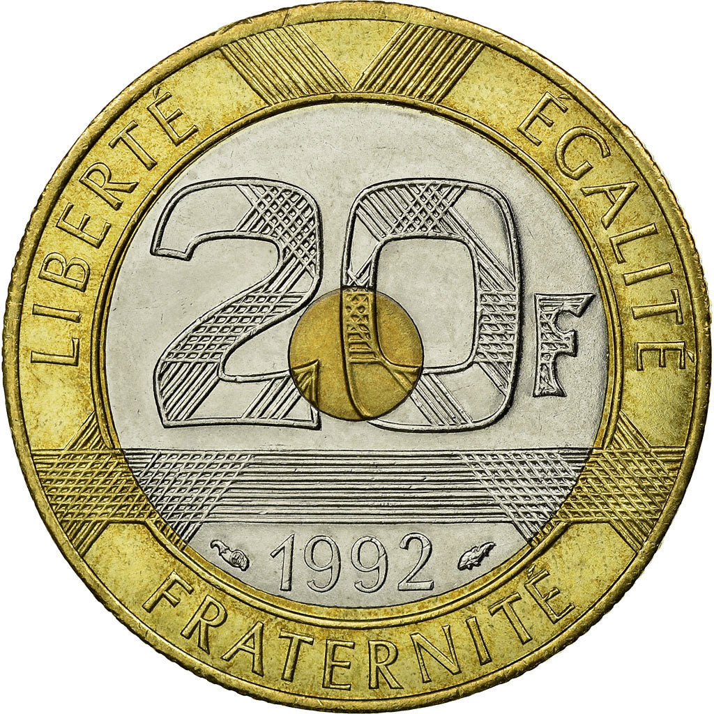 Coin, France, Mont Saint Michel, 20 Francs, 1992, Paris, EF(40-45)