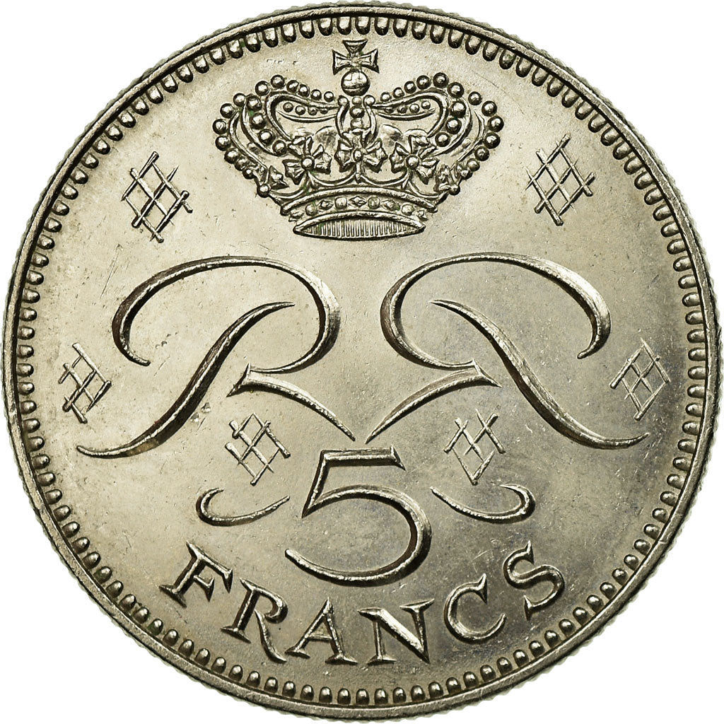 Coin, Monaco, Rainier III, 5 Francs, 1974, AU(55-58), Copper-nickel, KM:150