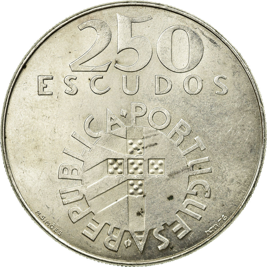 Moeda, Portugal, 250 Escudos, 1974, EF(40-45), Prata, KM:604