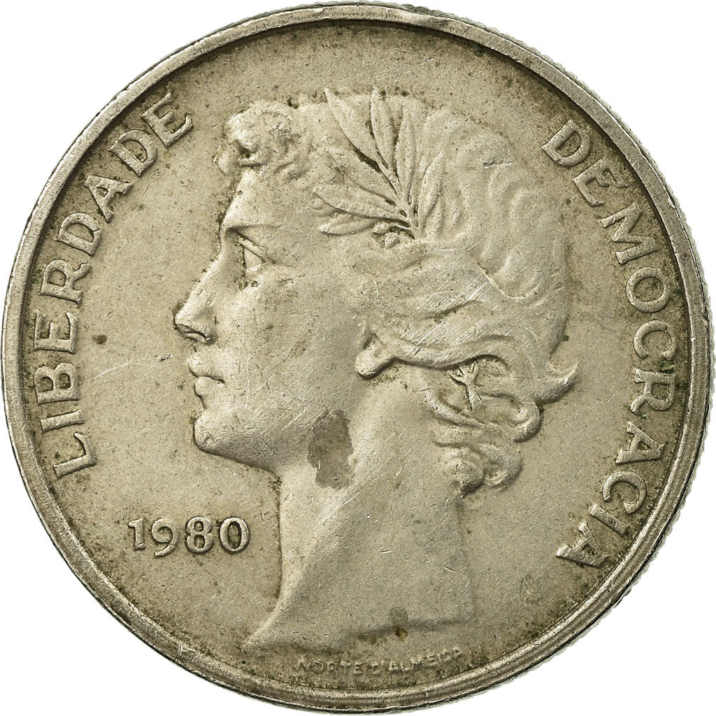 Moeda, Portugal, 25 Escudos, 1980, VF(20-25), Cobre-níquel, KM:607a