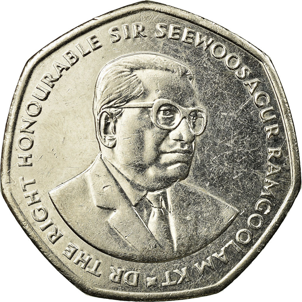 Moneta, Mauritius, 10 Rupees, 2016, BB+, Rame-nichel