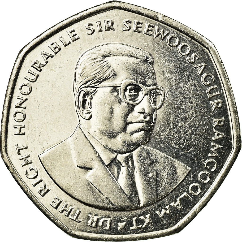 Moneta, Mauritius, 10 Rupees, 2016, BB+, Rame-nichel
