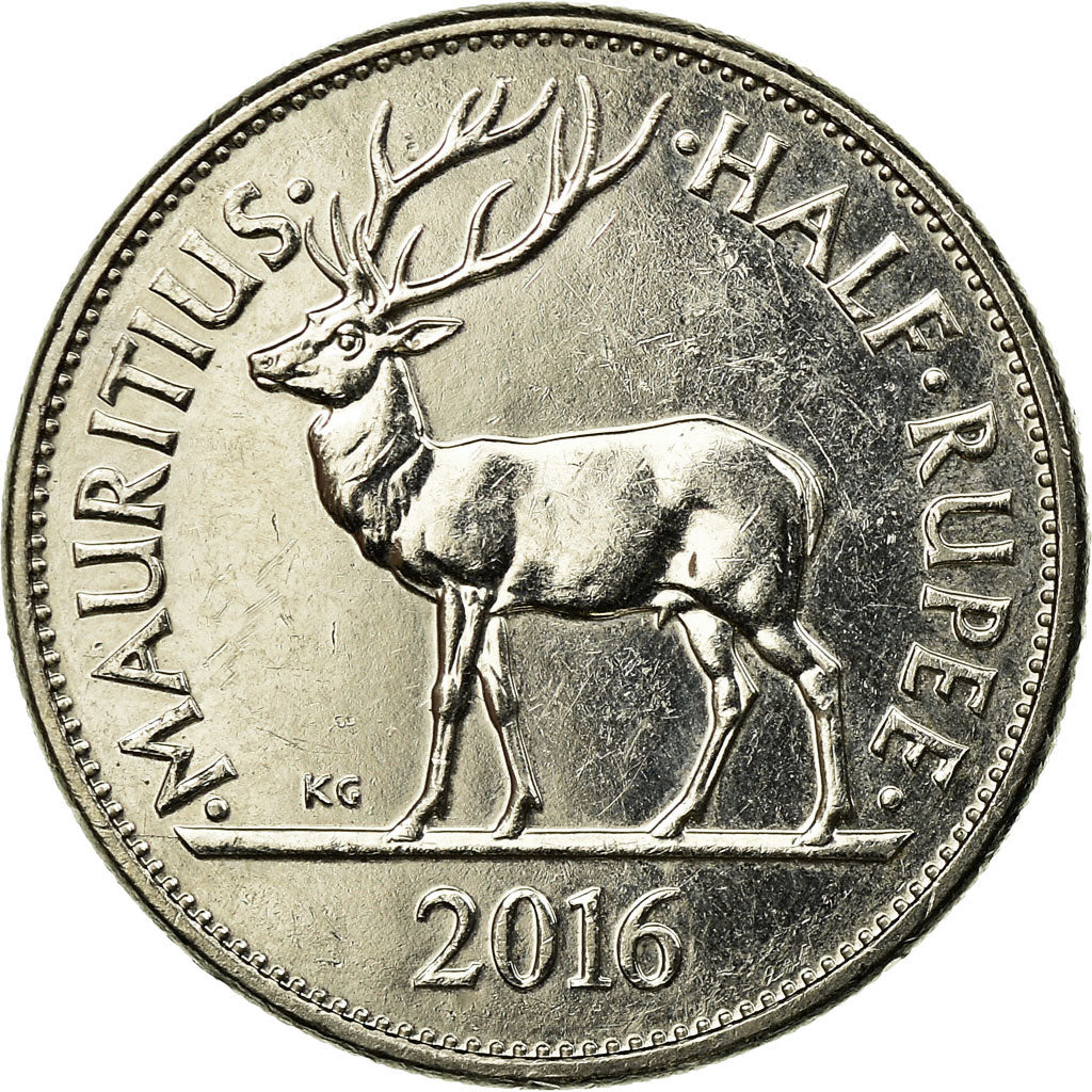 Moneta, Mauritius, 1/2 Rupee, 2016, EF(40-45), Miedź-Nikiel