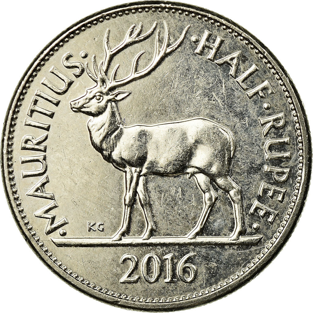 Münze, Mauritius, 1/2 Rupee, 2016, SS, Copper-nickel