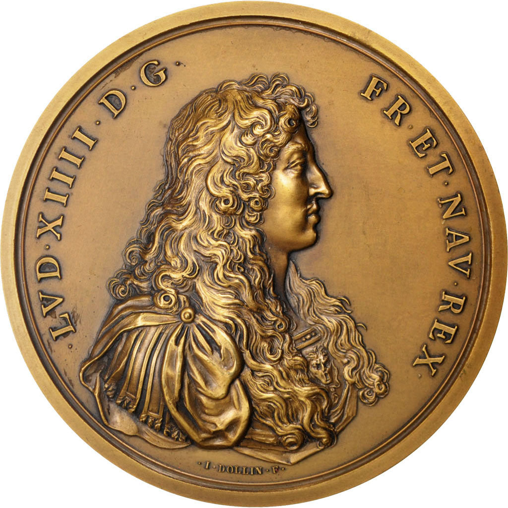 FRANCE, History, Louis XIV, Medal, MS(65-70), Bronze, 68, 142.00