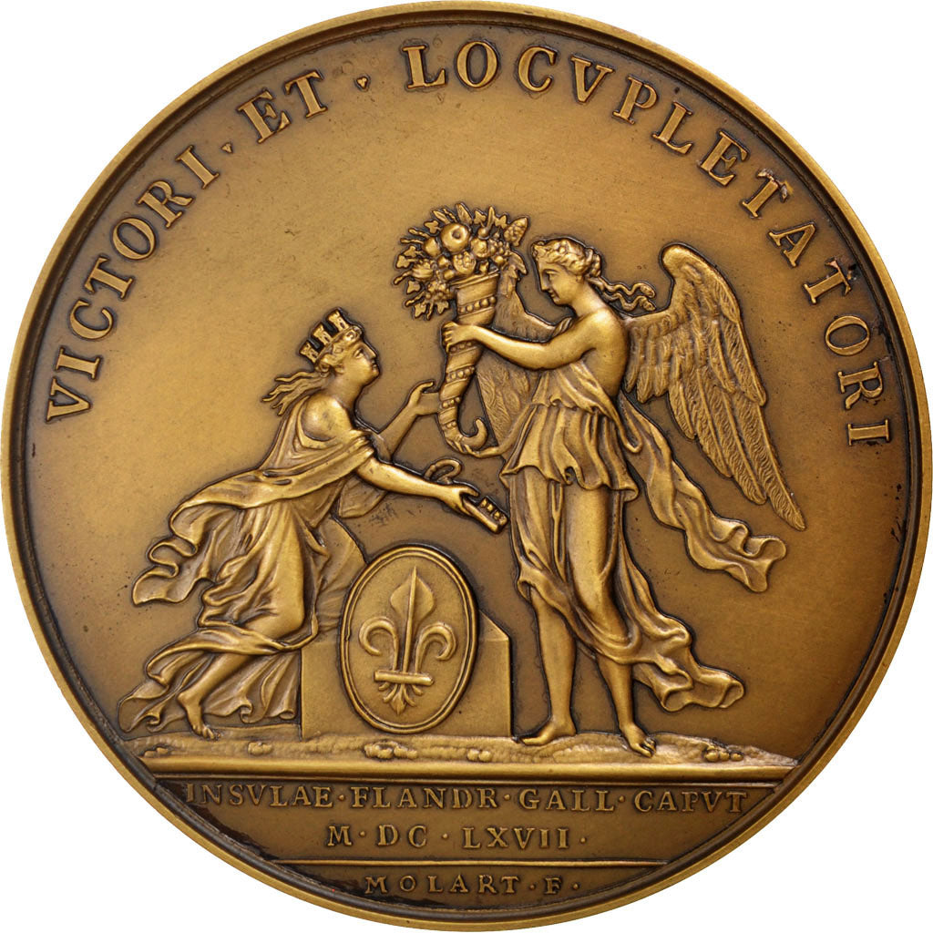FRANCE, History, Louis XIV, Medal, MS(65-70), Bronze, 68, 142.00