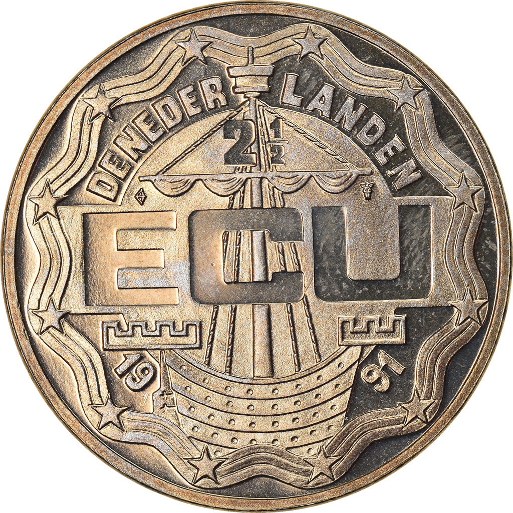 Nederland, Token, 2 1/2 Ecu Erasmus, 1991, UNC, Copper-nickel