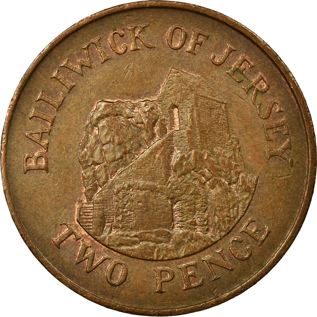 Coin, Jersey, Elizabeth II, 2 Pence, 1986, EF(40-45), Bronze, KM:55