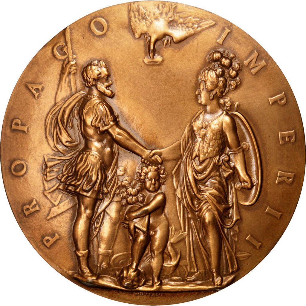 FRANCE, History, French Fifth Republic, Medal, MS(65-70), Bronze, 100, 476.00