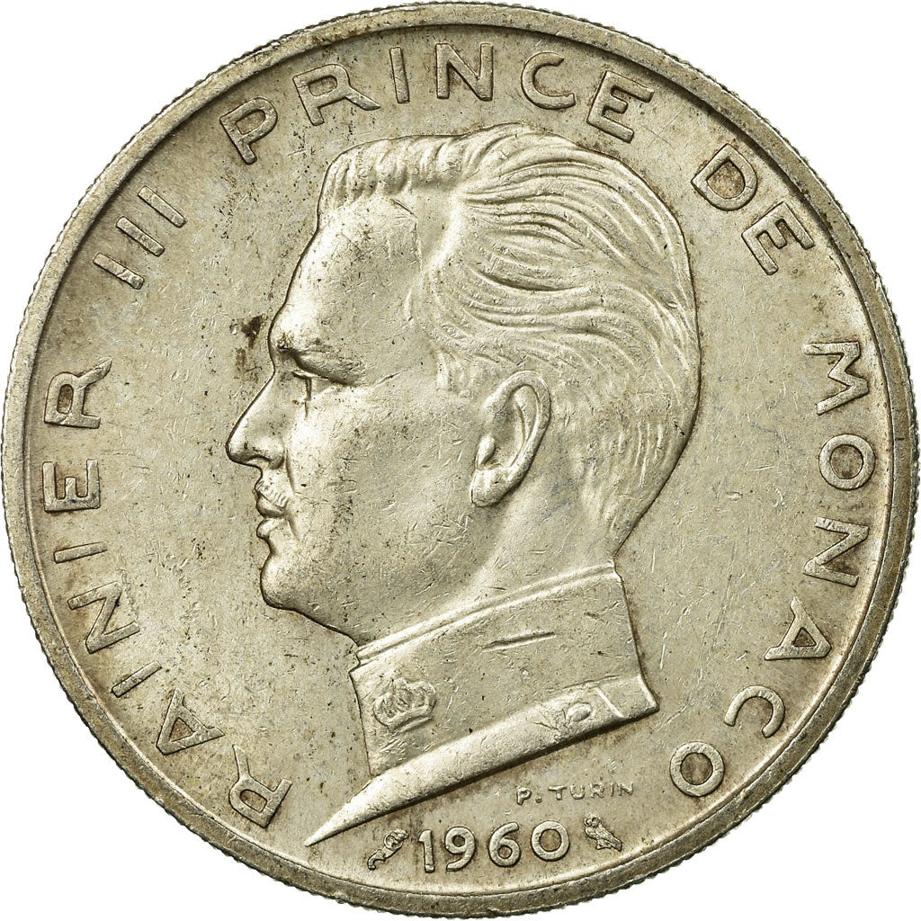 Münze, Monaco, Rainier III, 5 Francs, 1960, SS, Silber, KM:141, Gadoury:152