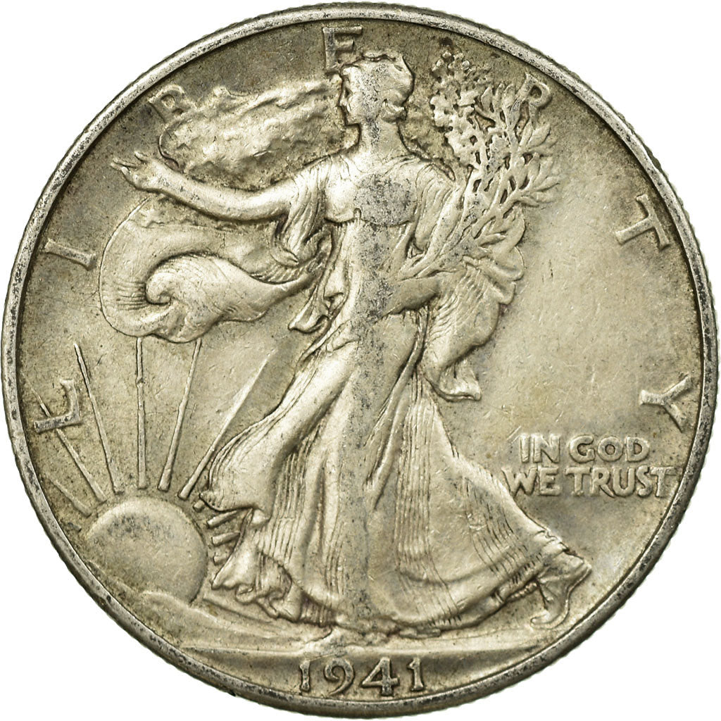 Coin, United States, Walking Liberty Half Dollar, Half Dollar, 1941, U.S. Mint