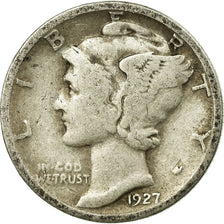 Coin, United States, Mercury Dime, Dime, 1927, U.S. Mint, Philadelphia