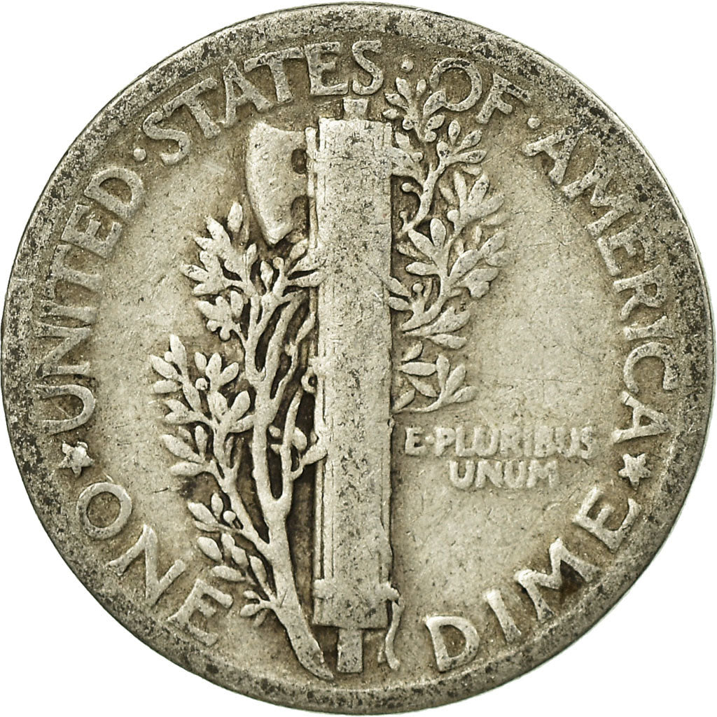Coin, United States, Mercury Dime, Dime, 1927, U.S. Mint, Philadelphia