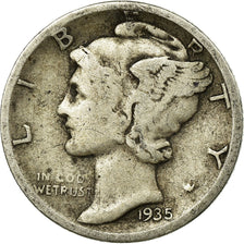 Moneta, Stati Uniti, Mercury Dime, Dime, 1935, U.S. Mint, Denver, MB+, Argento